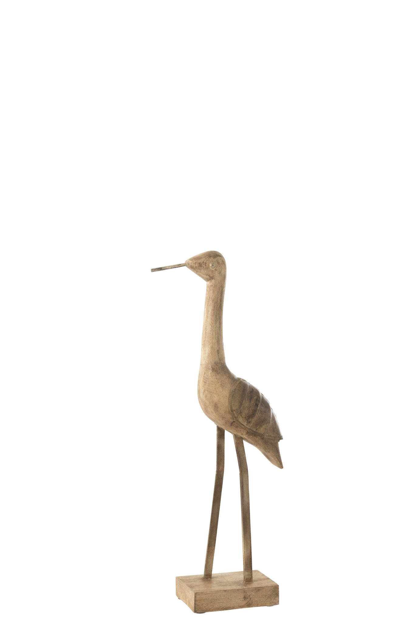 Decoratie Vogel Mangohout/Metaal Beige/Zwart Klein