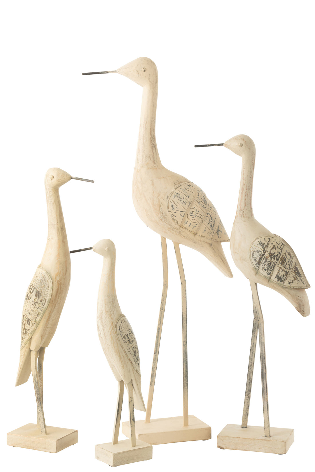 Decoratie Vogel Mangohout/Metaal Mix Extra Groot