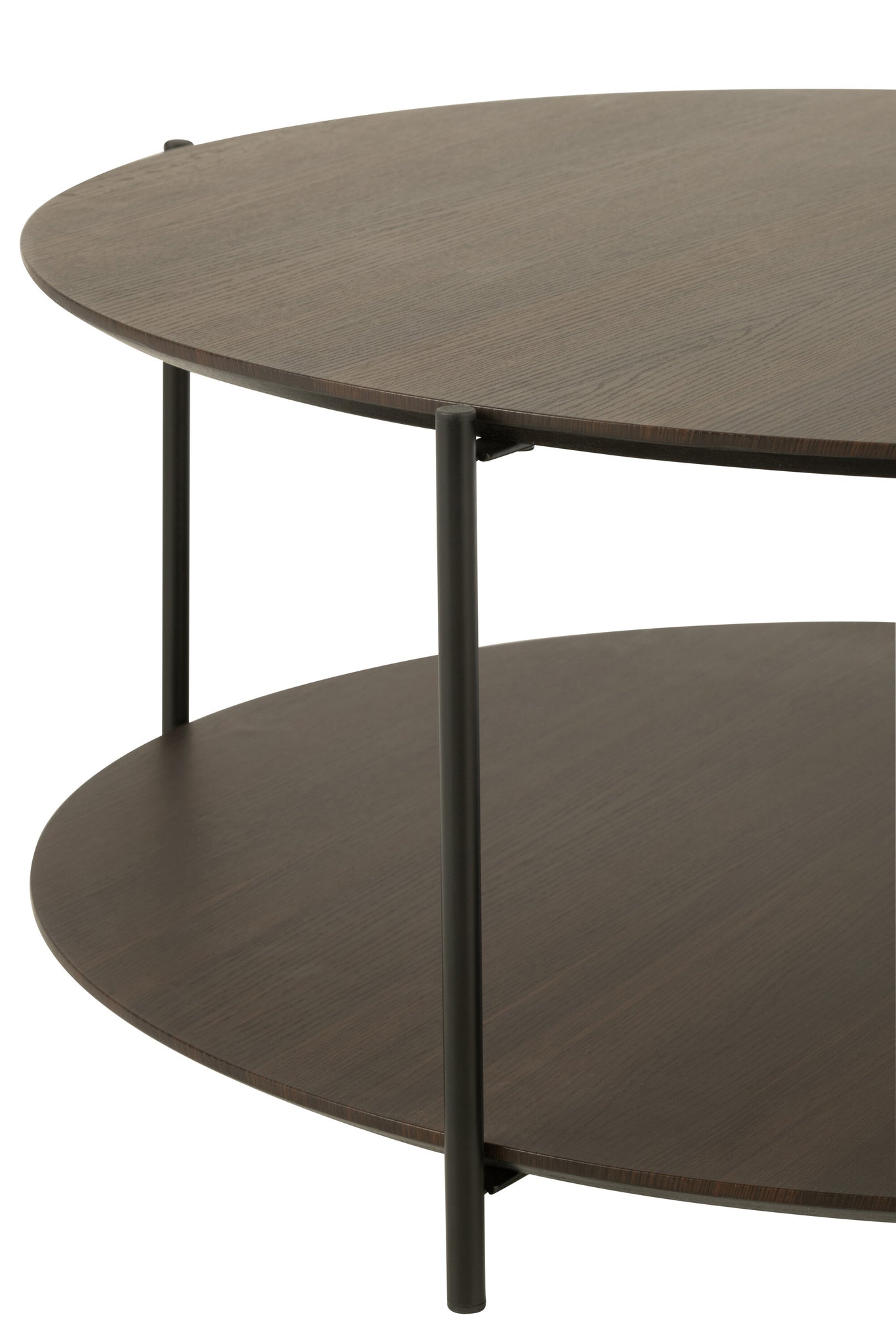 Salontafel rond MDF/metaal donkerbruin klein