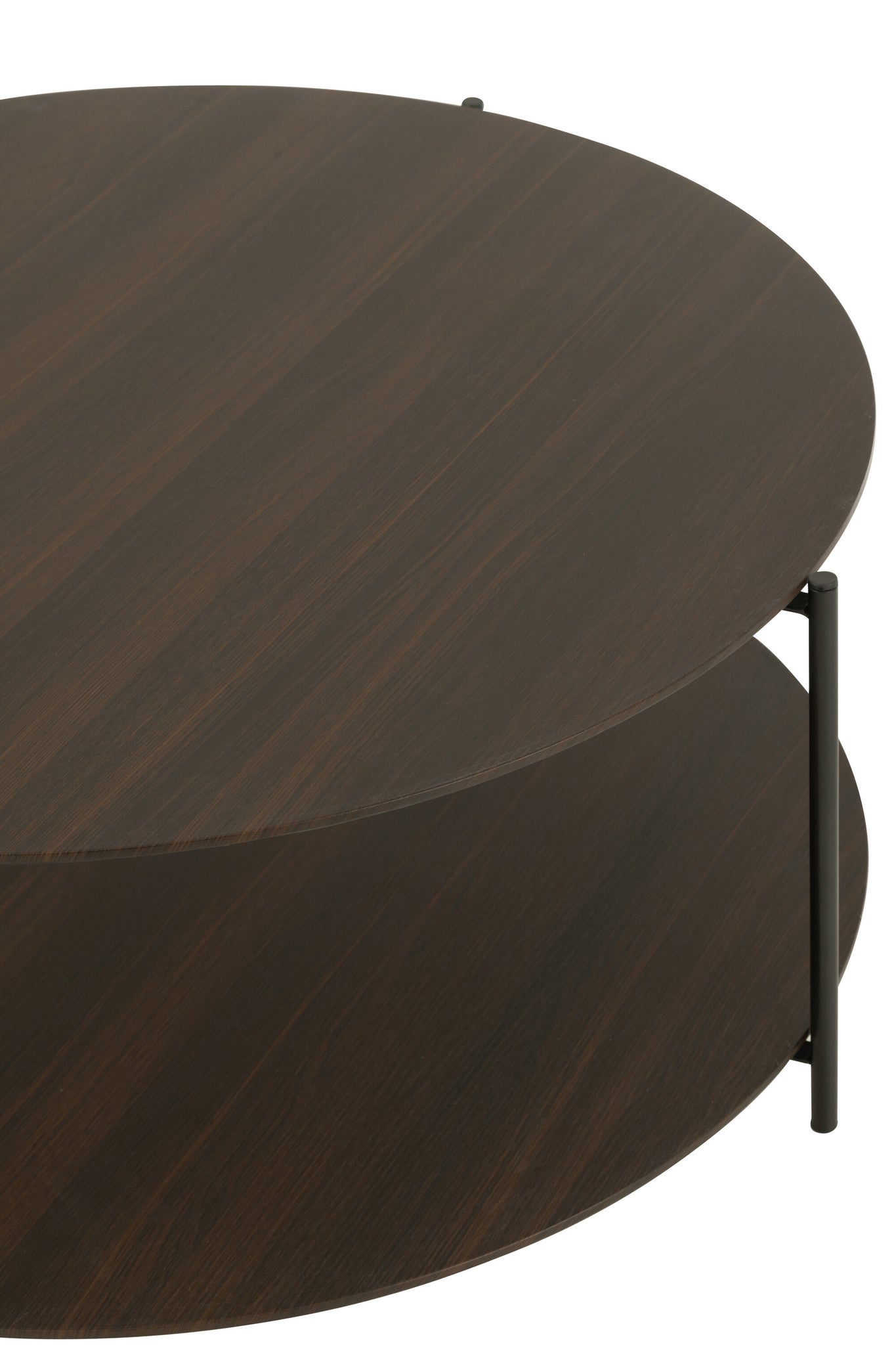 Salontafel rond MDF/metaal donkerbruin klein