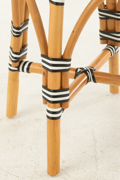 Kruk Rotan Zwart/Wit Klein