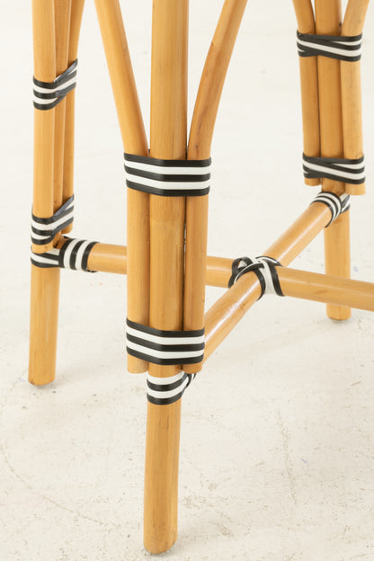 Kruk Rotan Zwart/Wit Groot