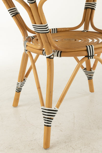 Eettafel Rotan Zwart/Wit