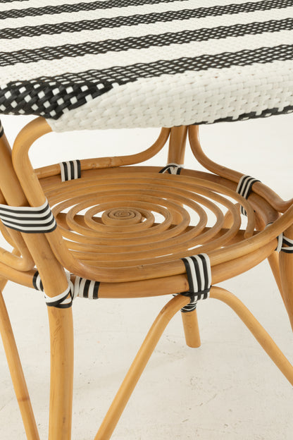Eettafel Rotan Zwart/Wit