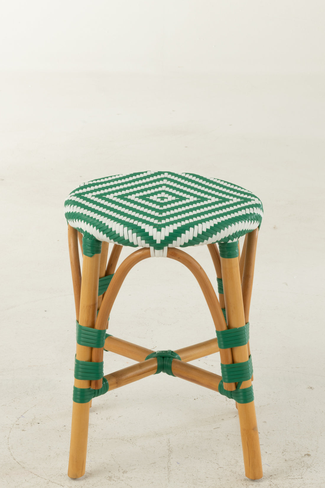 Kruk Rotan Donkergroen/Wit Klein