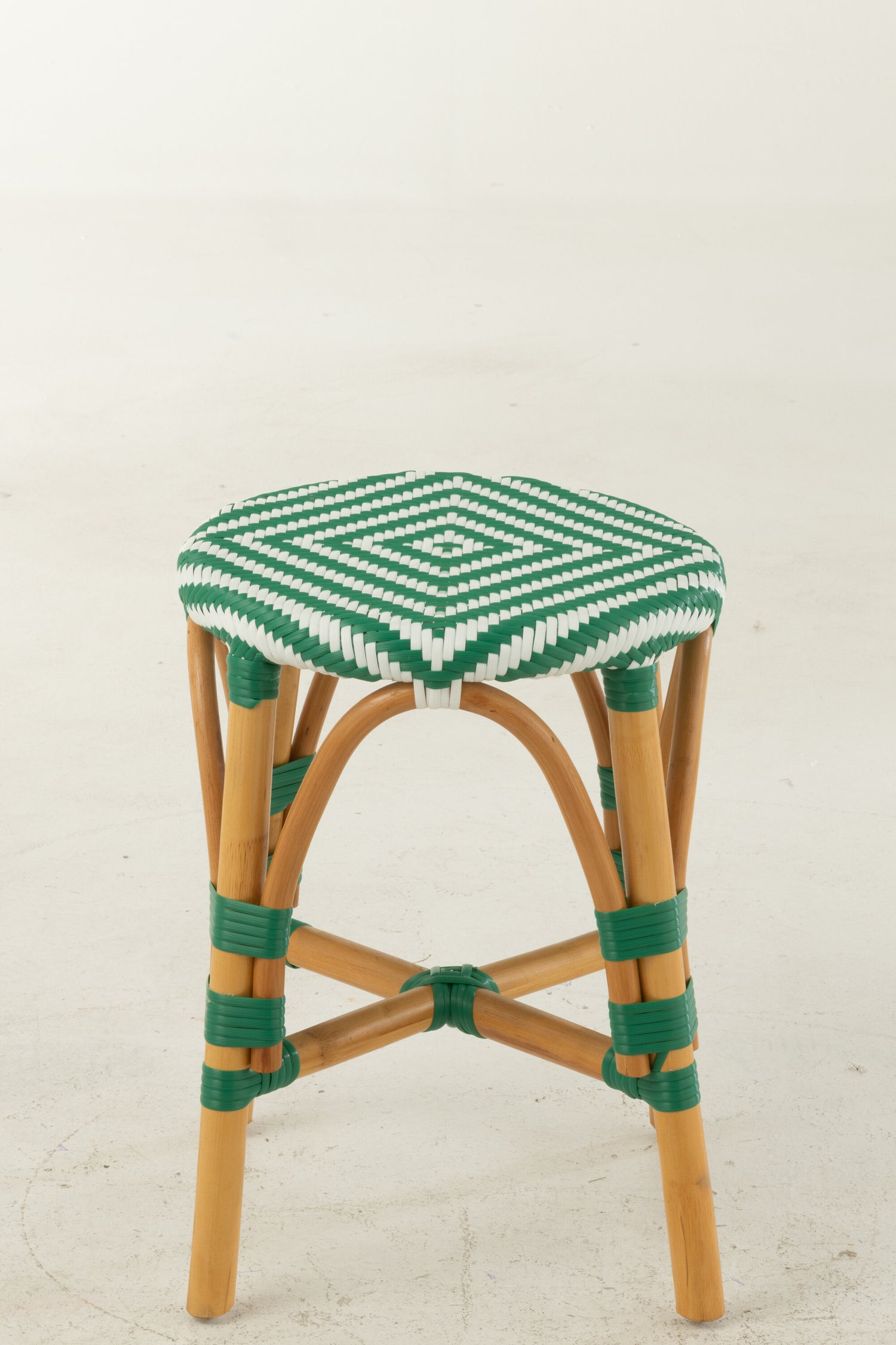 Kruk Rotan Donkergroen/Wit Klein