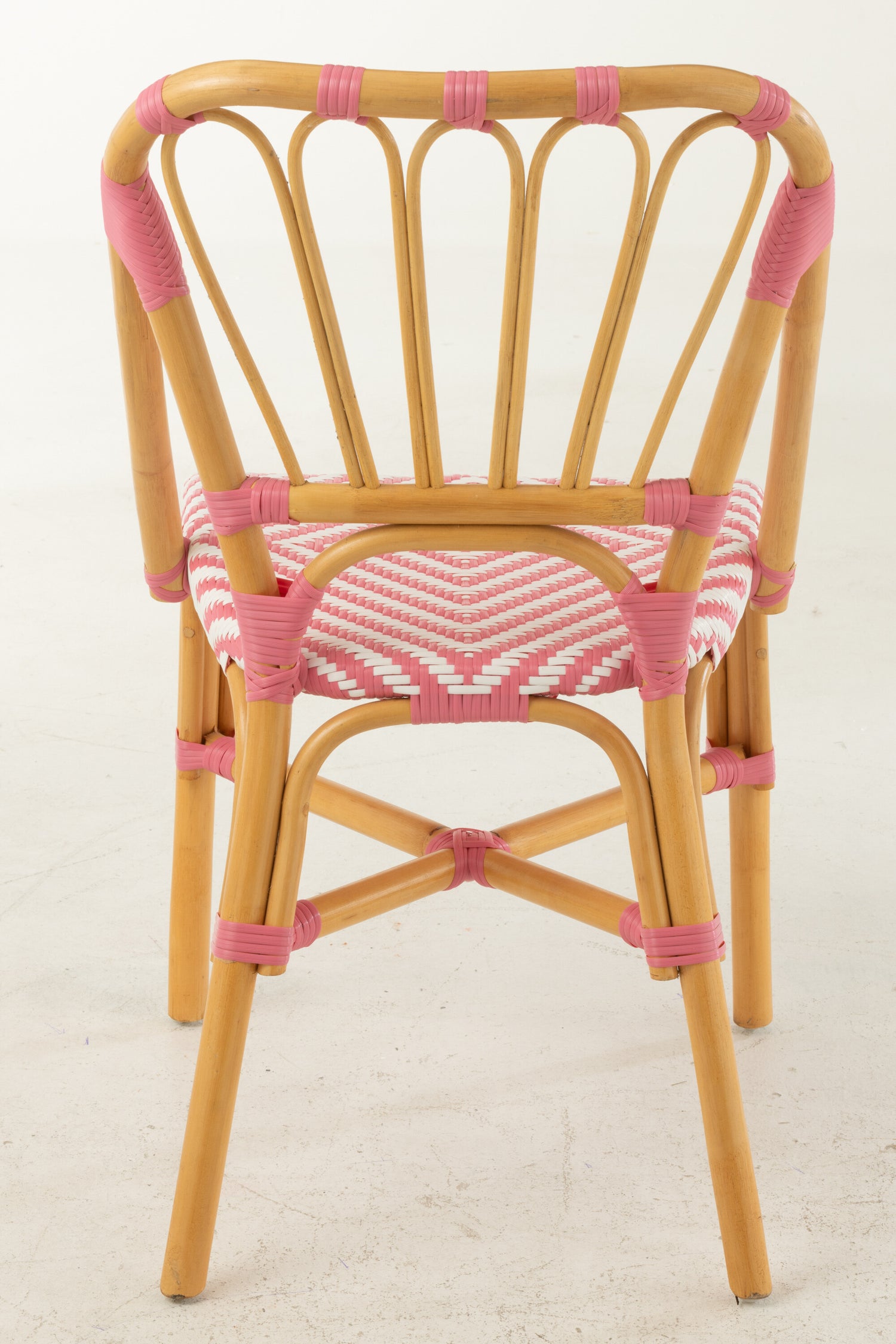 Eetkamerstoel Rotan Roze/Wit