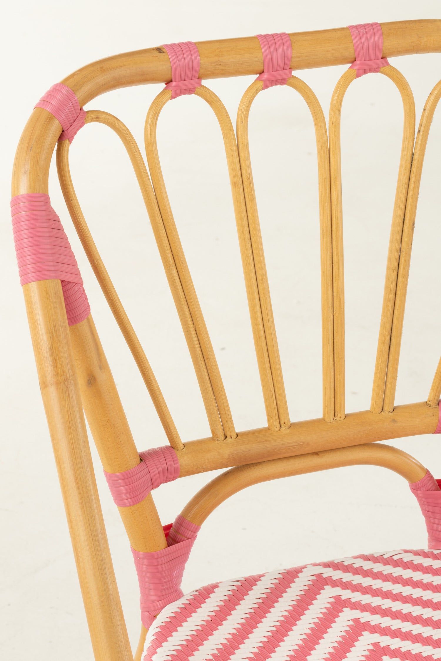 Eetkamerstoel Rotan Roze/Wit