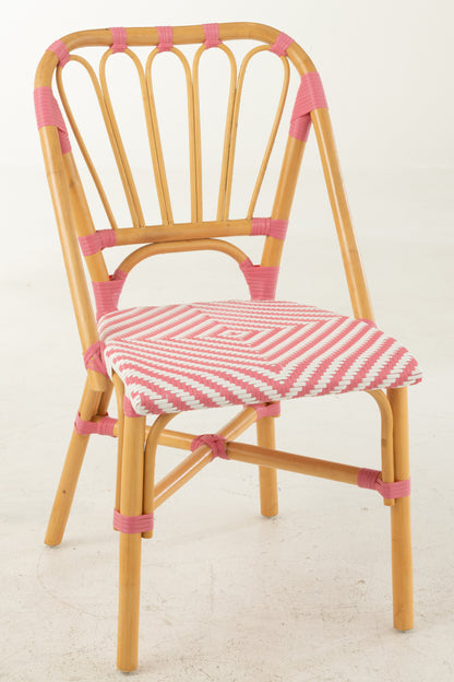 Eetkamerstoel Rotan Roze/Wit