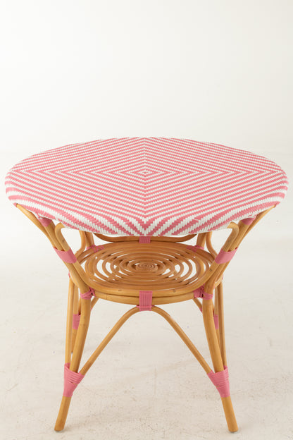 Eettafel Rotan Roze/Wit