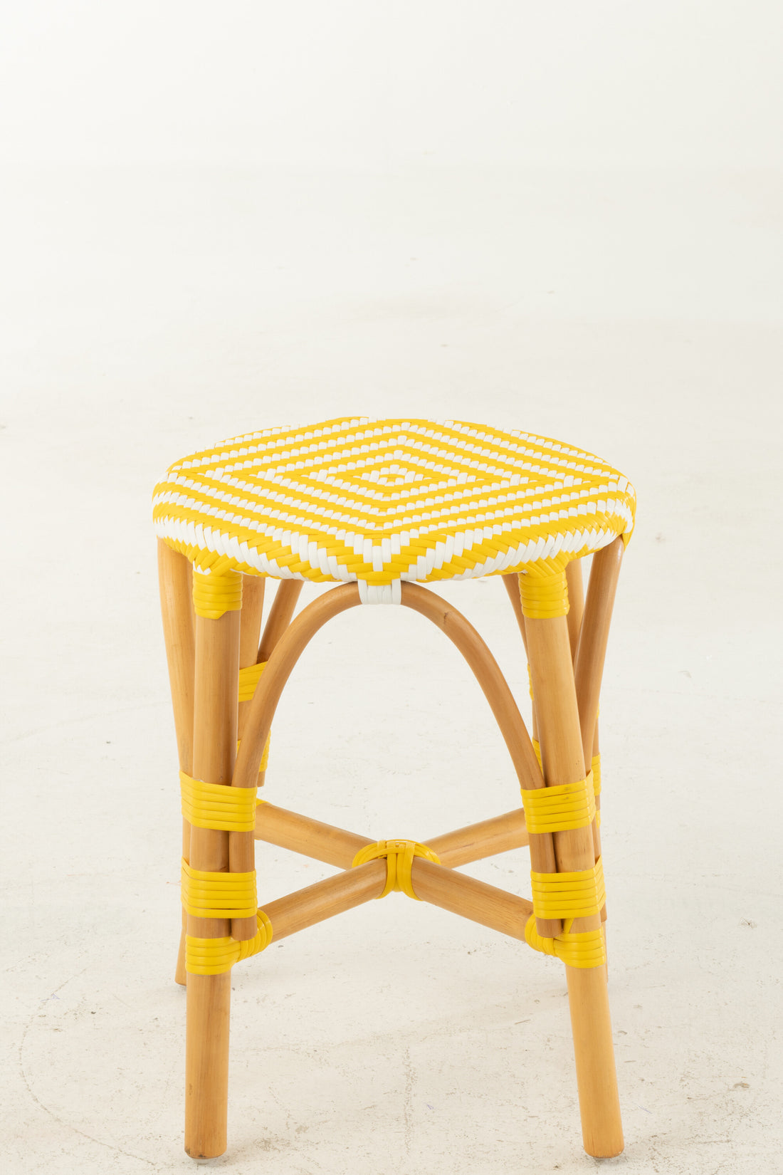 Kruk Rotan Geel/Wit Klein