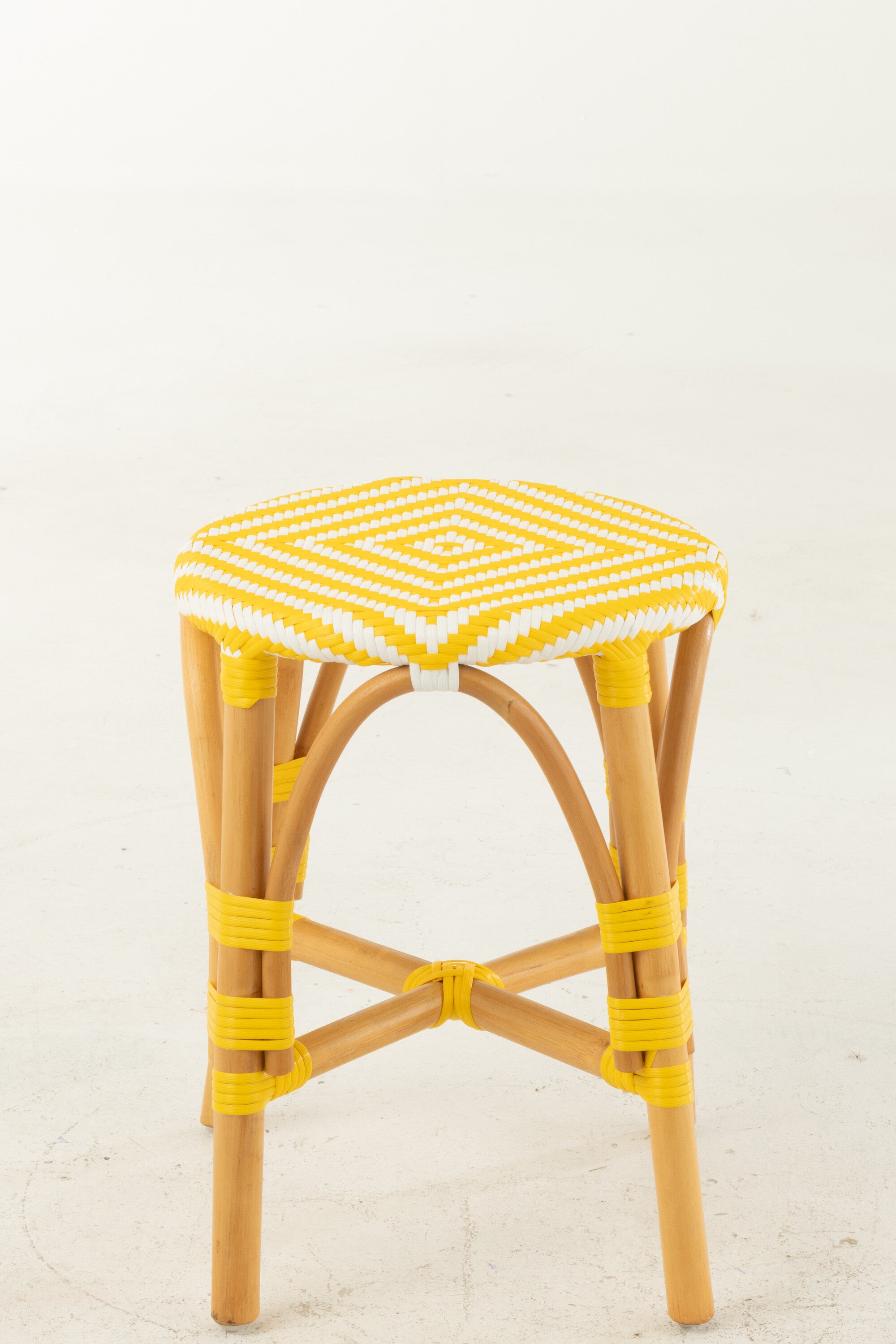 Kruk Rotan Geel/Wit Klein