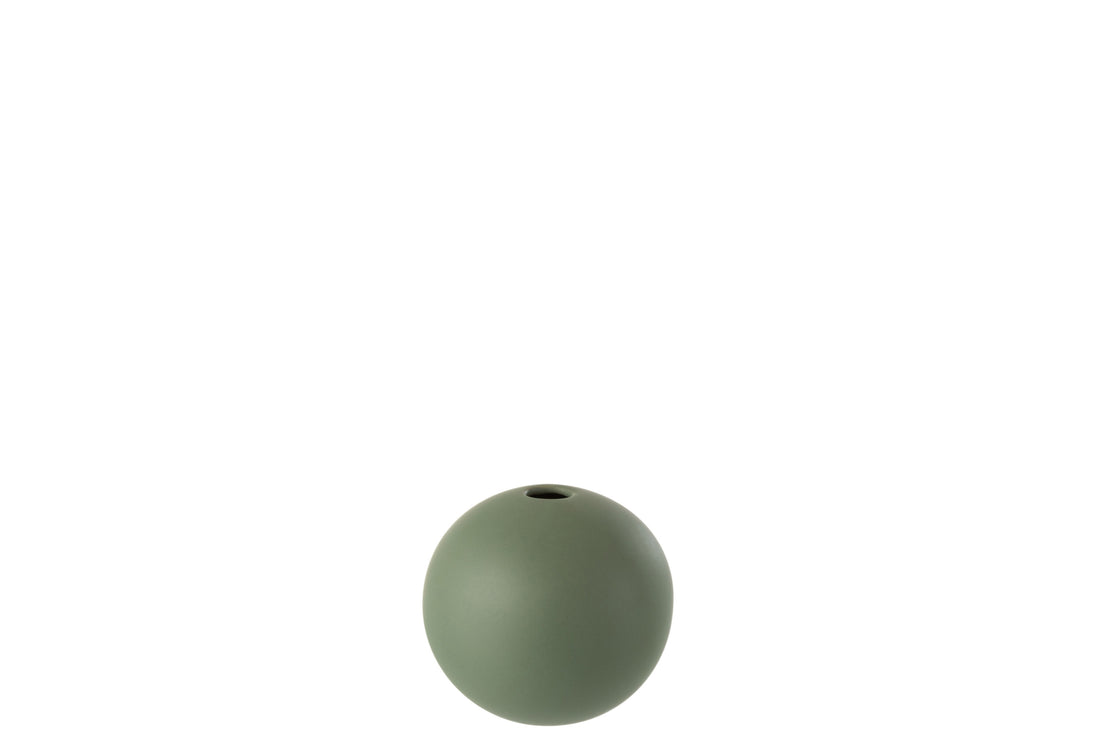 J-Line Vaas Bol Keramiek Groen Small - 11.50 cm hoog