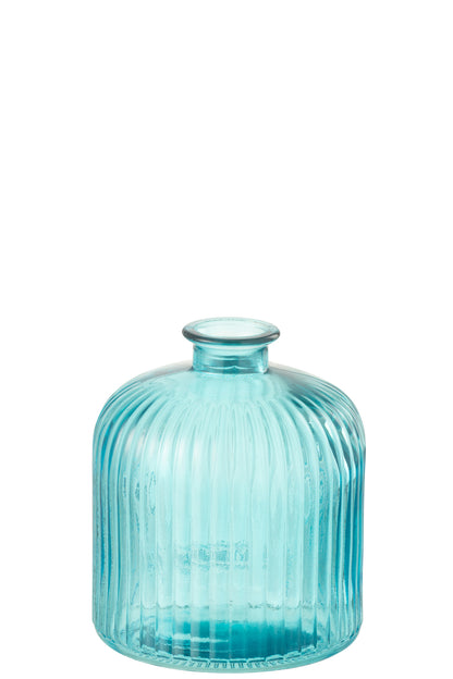 Vaas Fles Streep Glas Aqua Klein
