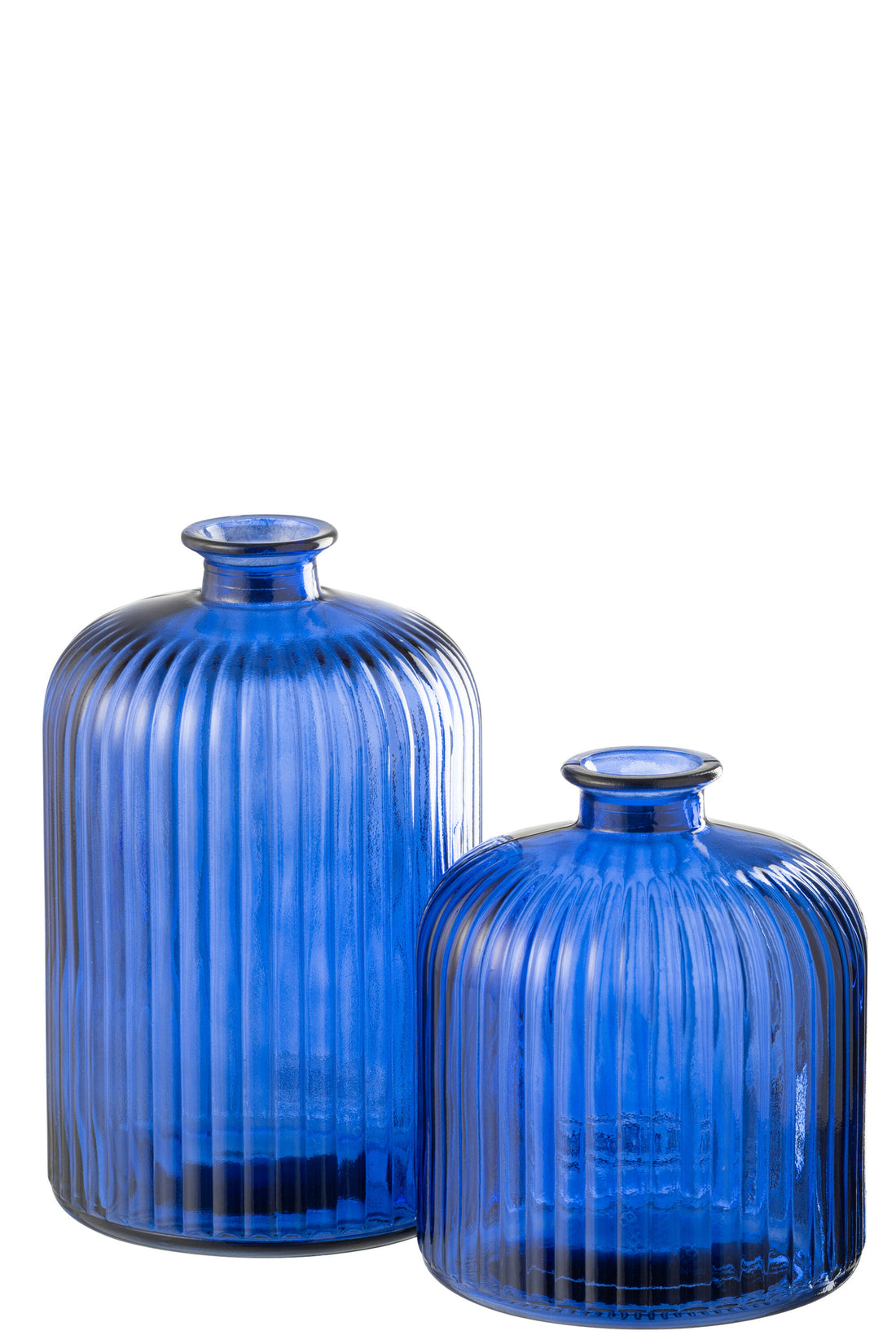 Vaas Fles Streep Glas Blauw Groot