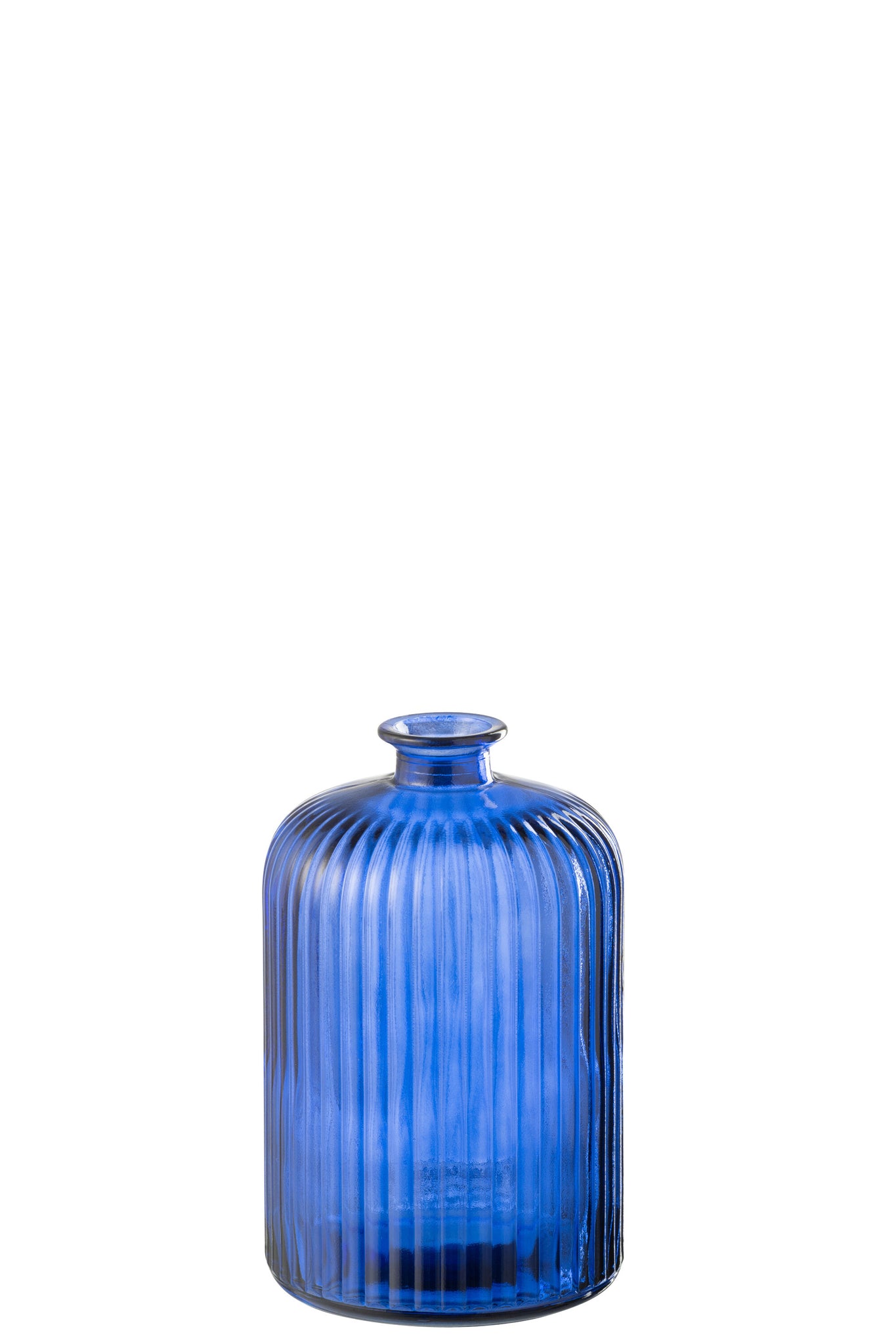 Vaas Fles Streep Glas Blauw Groot