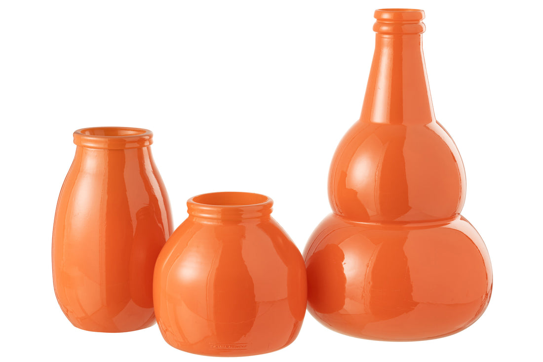 Vaas Cocoon Glas Oranje
