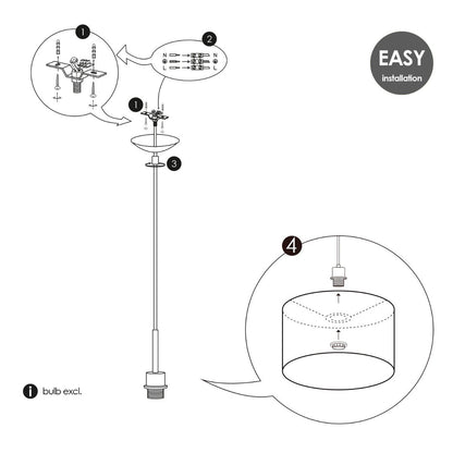 hanglamp Tube Deluxe, E27, zwart, 20cm