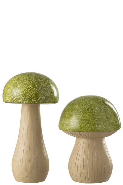 Set van 2 paddenstoelen voor buiten Mgo groen