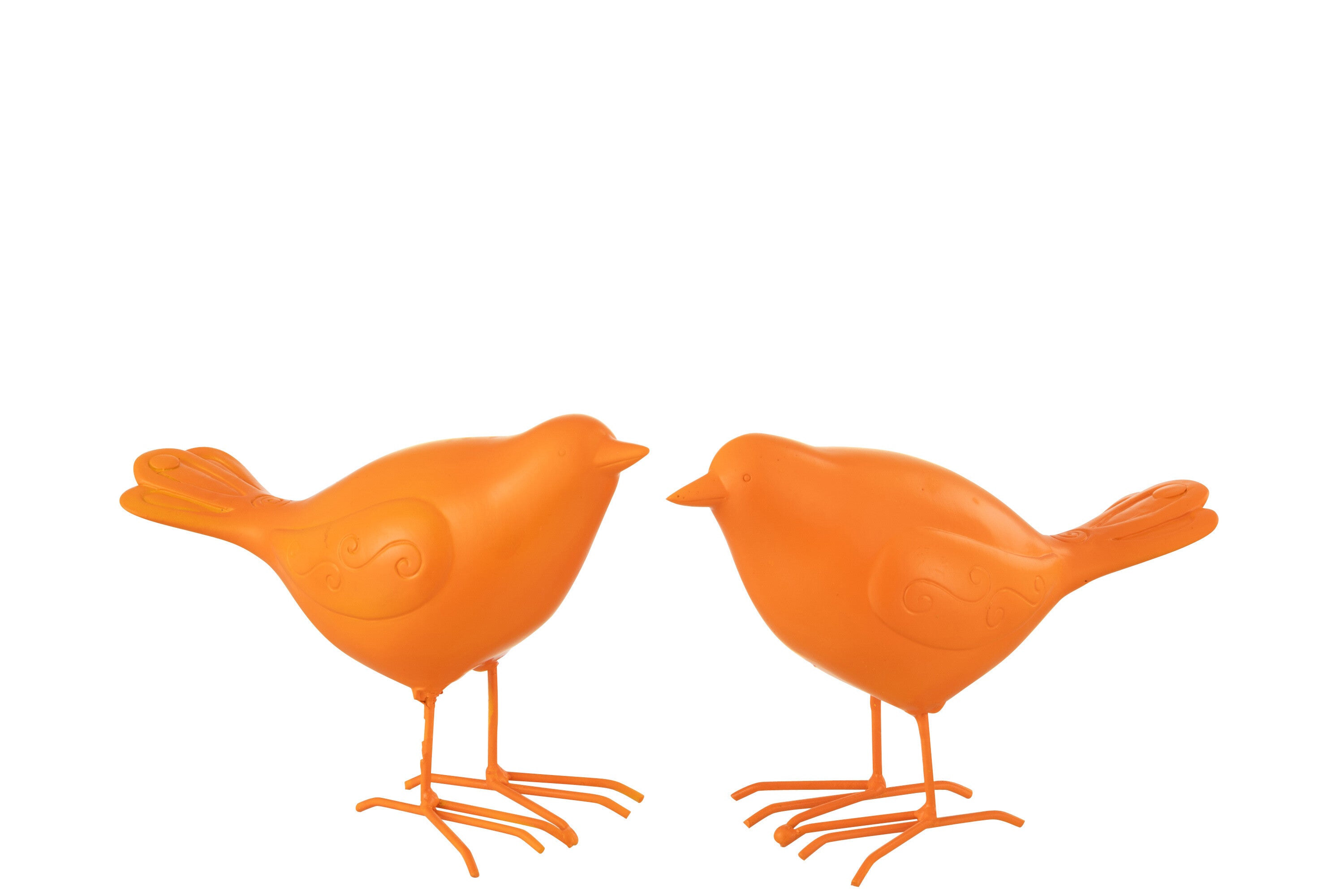 Vogel Polyresin Oranje Groot Assortiment Van 2