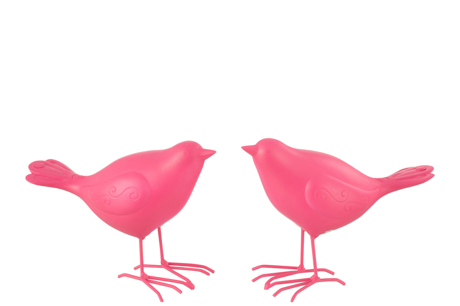 Vogel Polyresin Roze Groot Assortiment Van 2