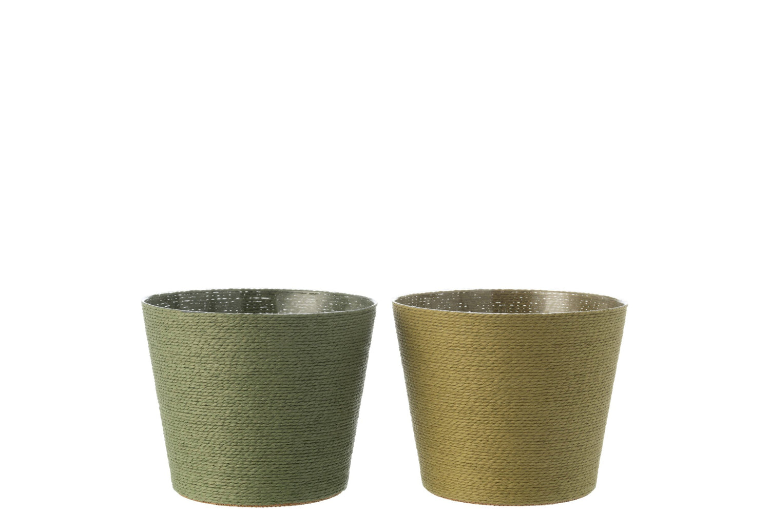Bloempot Touwen Papier/Huisdier Groen Extra Groot Assortiment Van 2