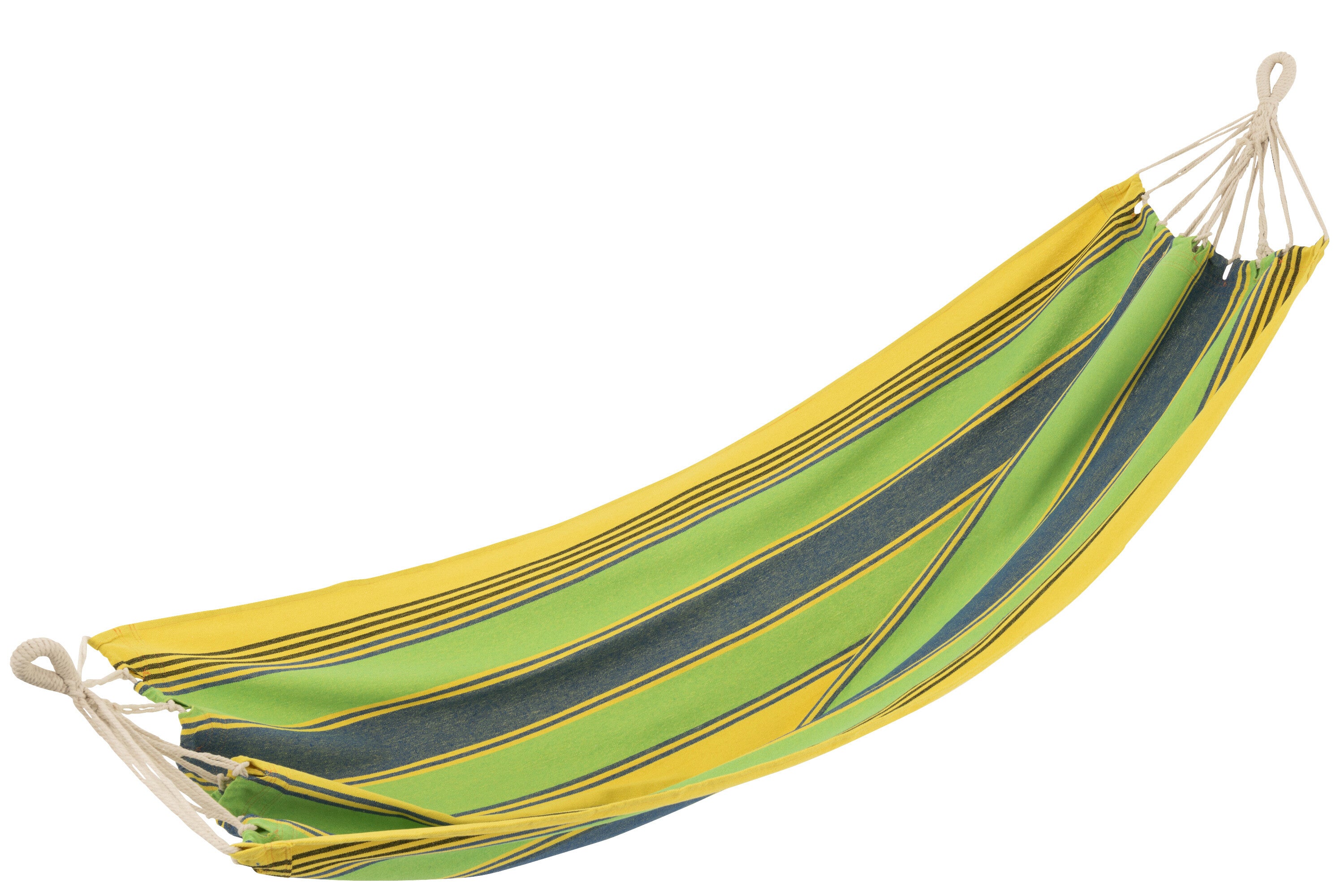 Hangmat Strepen Katoen/Polyester Groen/Geel/Blauw