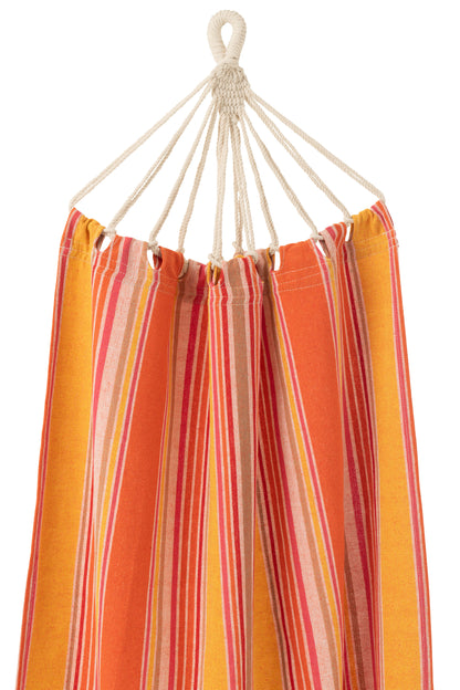 Hangmat Strepen Katoen/Polyester Oranje+Mix