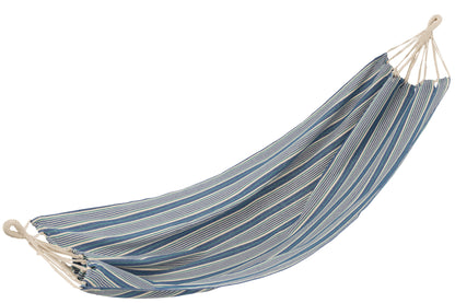 Hangmat Strepen Katoen/Polyester Blauw/Wit