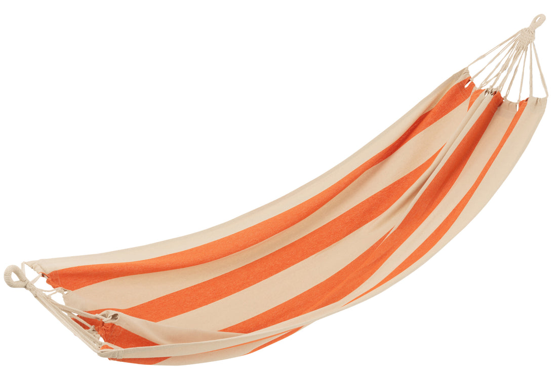 Hangmat Groot Strepen Katoen/Polyester Oranje/Ecru