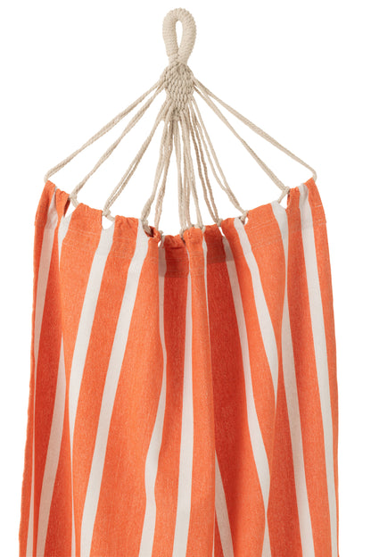 Hangmat Strepen Katoen/Polyester Oranje/Wit