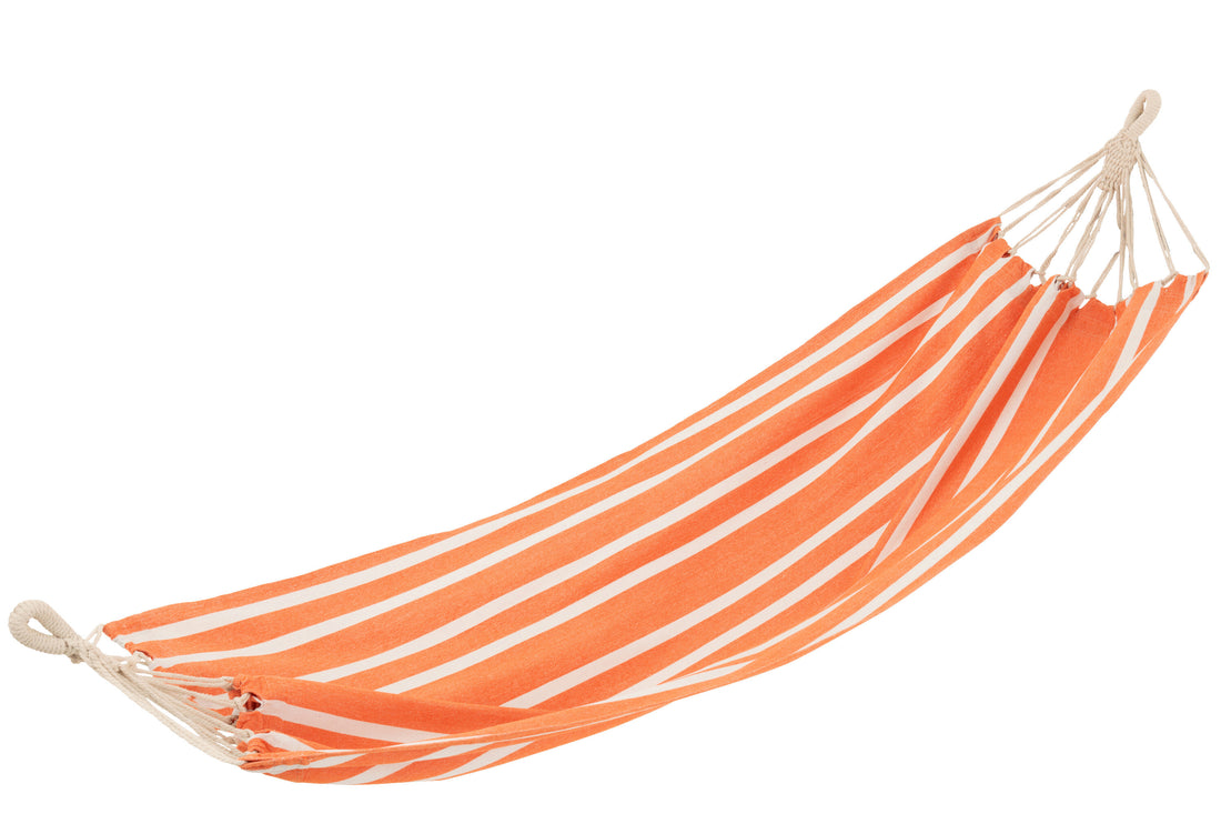 Hangmat Strepen Katoen/Polyester Oranje/Wit