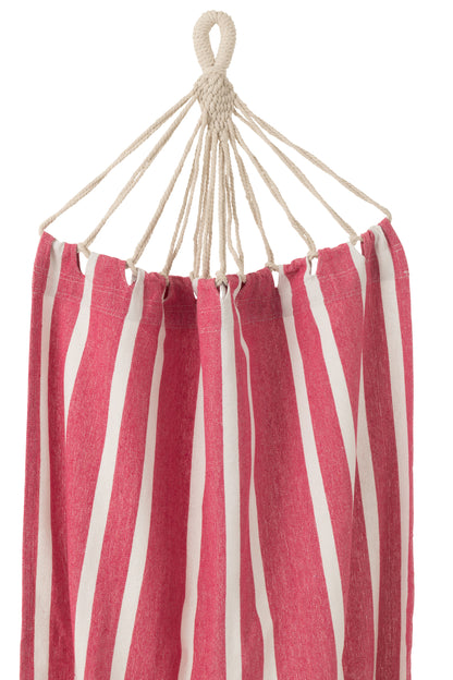 Hangmat Strepen Katoen/Polyester Roze/Wit
