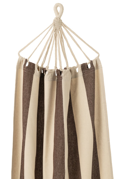 Hangmat Groot Strepen Katoen/Polyester Donkerbruin/Ecru