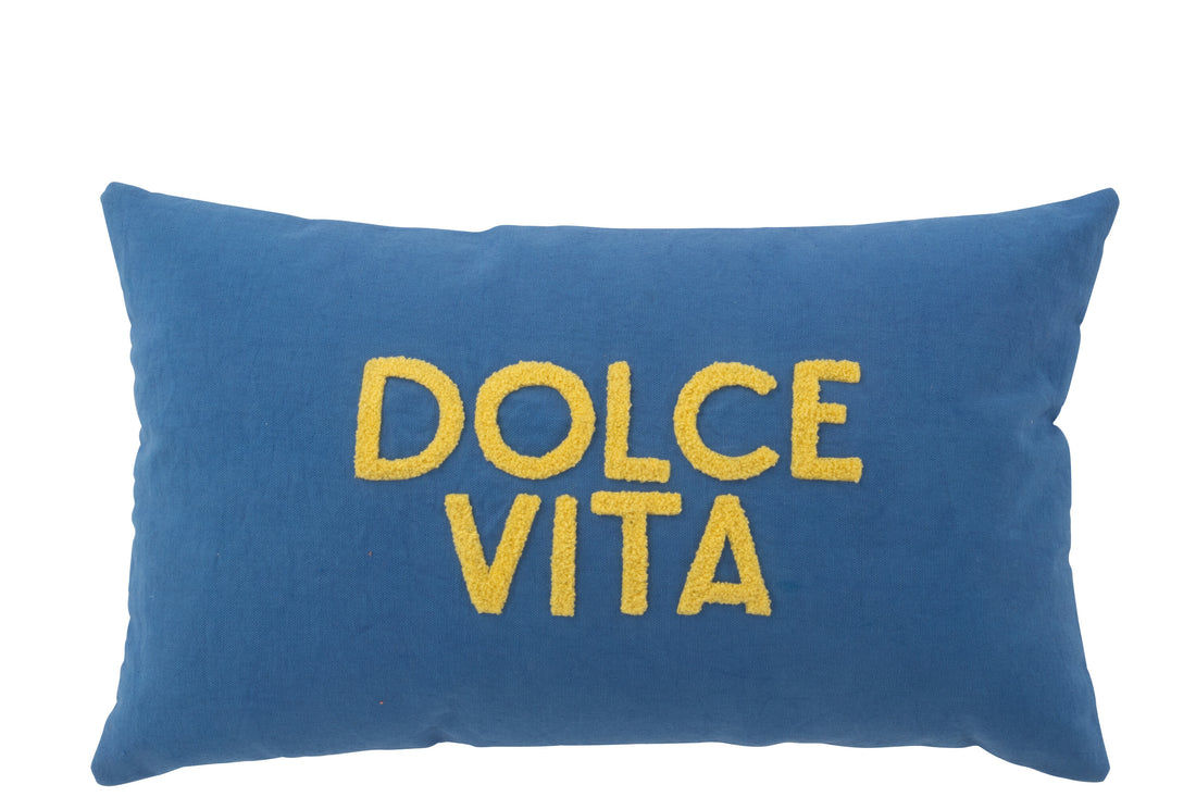 Kussen Dolce Vita Katoen Blauw/Geel