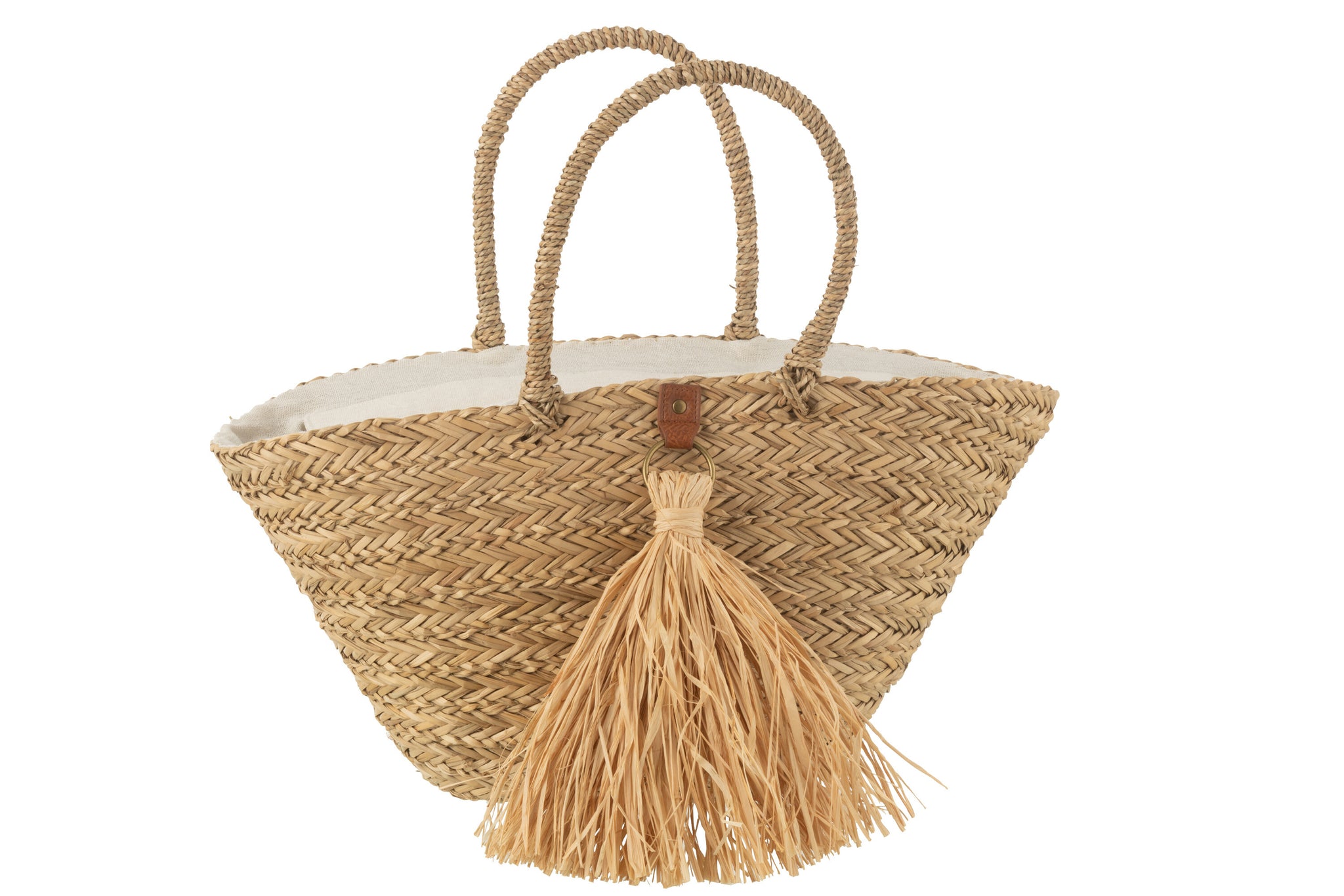Strandtas Kwastjes Zeegras/Raffia Natuurlijk