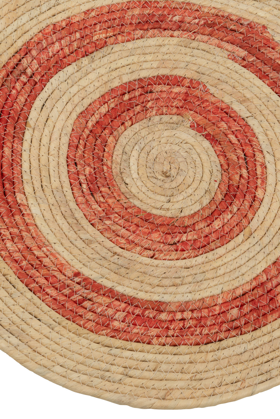 Rug Round Circles Corn Husk Orange/Rood Kleine Assortiment Van 2