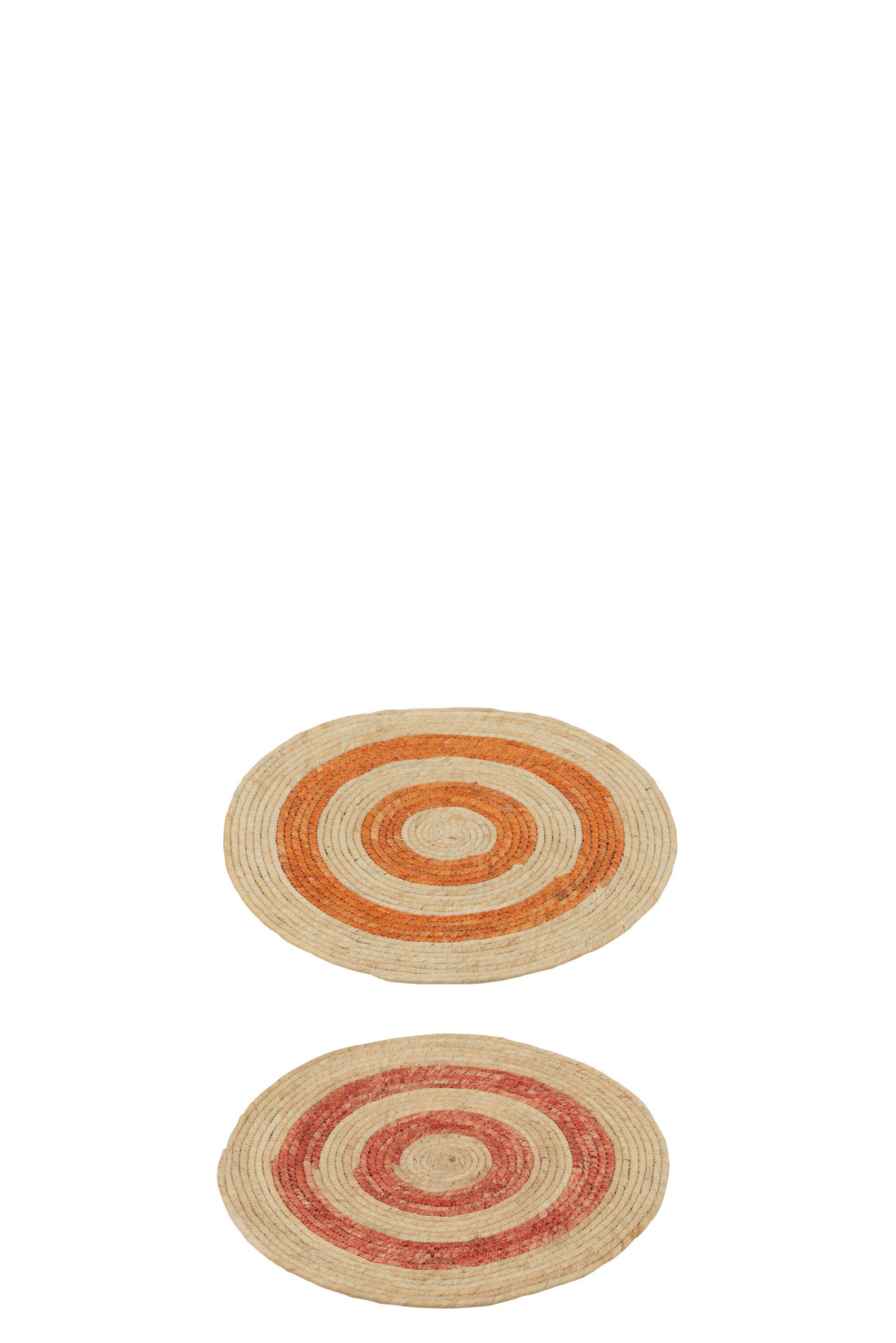 Rug Round Circles Corn Husk Orange/Rood Kleine Assortiment Van 2