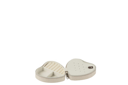 Sieradendoos Hart Polyester Grijs