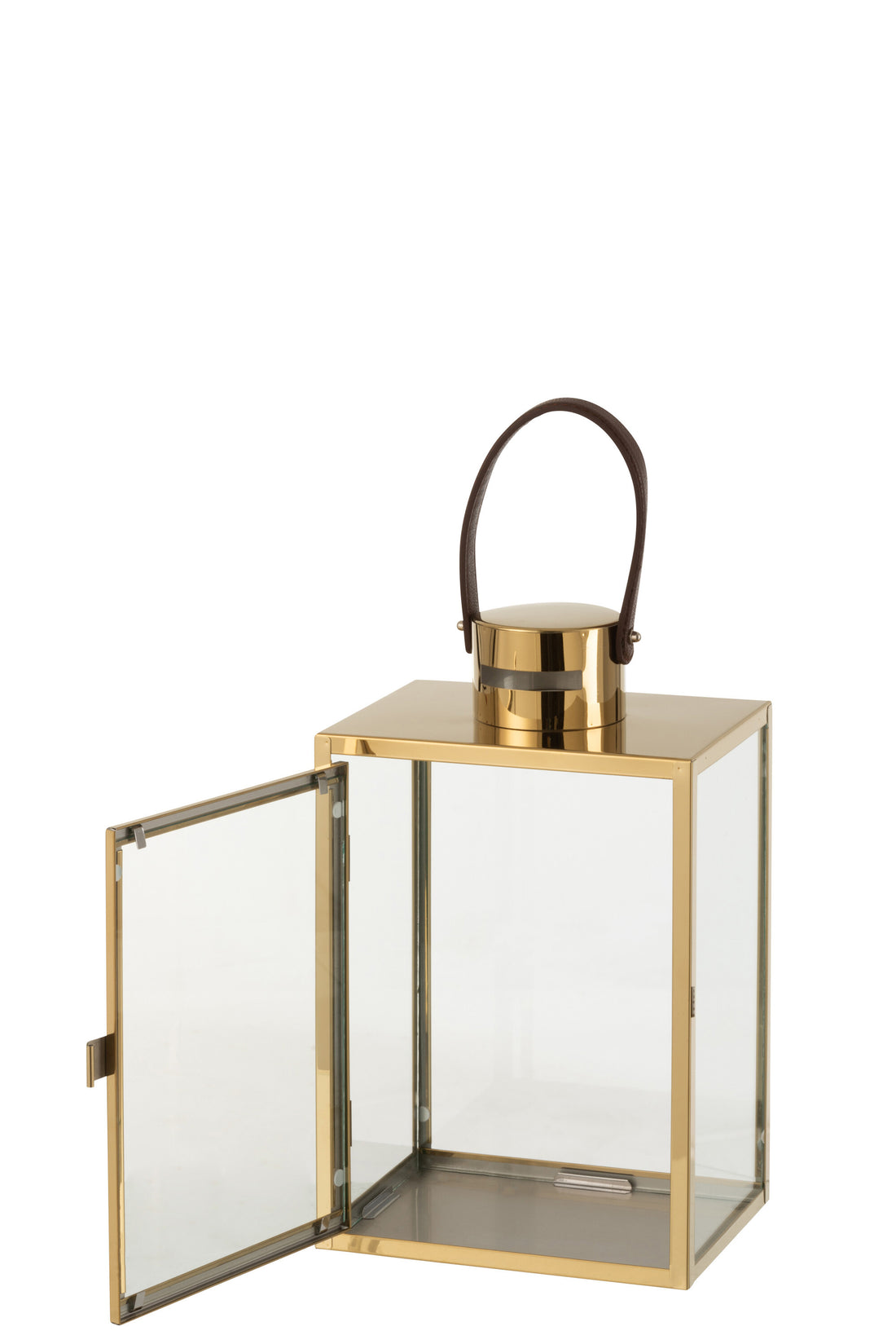 Lantaarn Rechthoek Metaal/Glas Goud