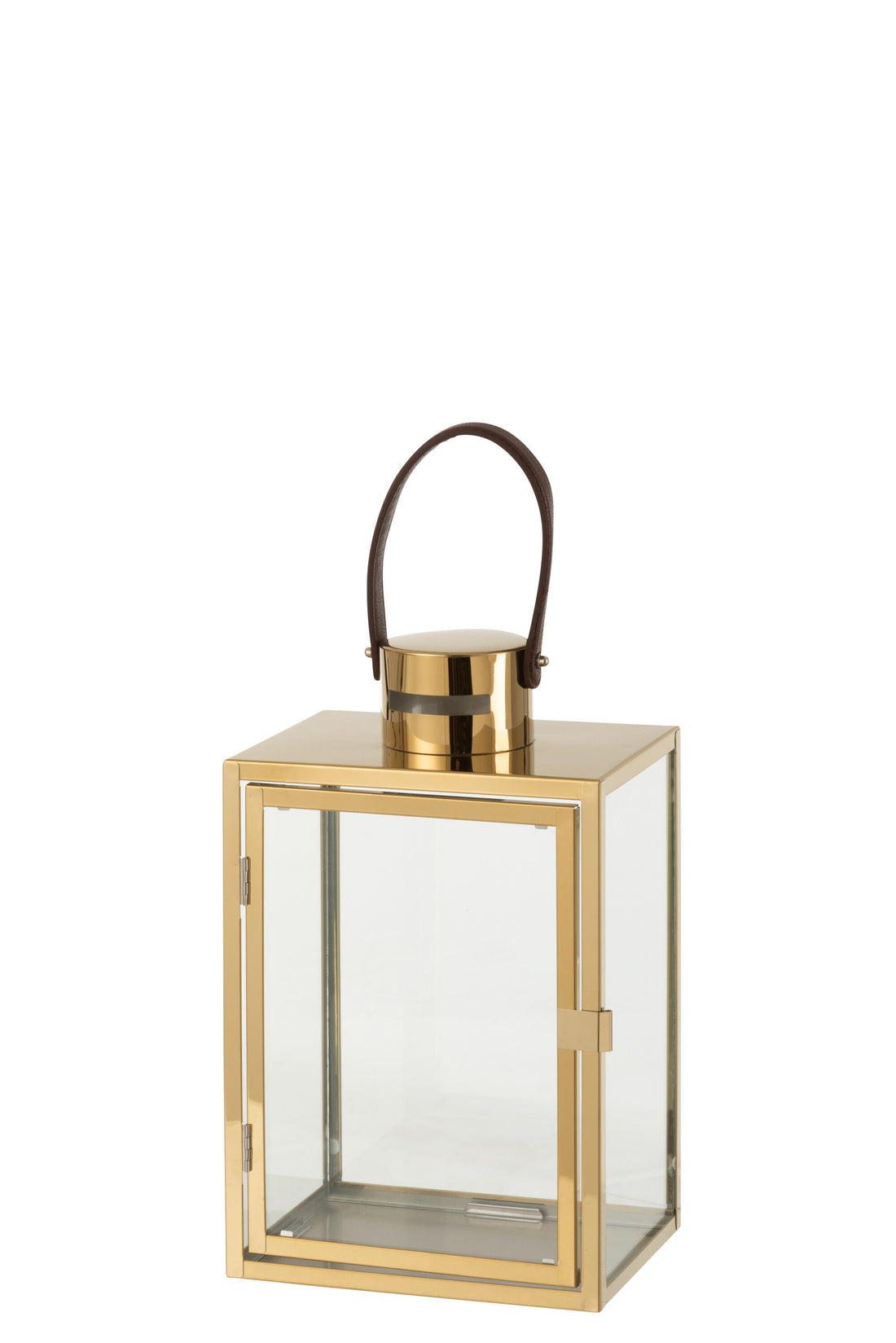 Lantaarn Rechthoek Metaal/Glas Goud