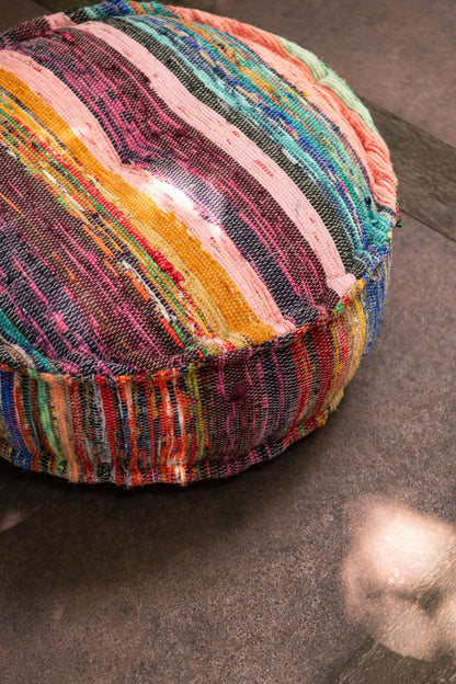 Pouf Chindo Ronde Katoen/Polyester Mix