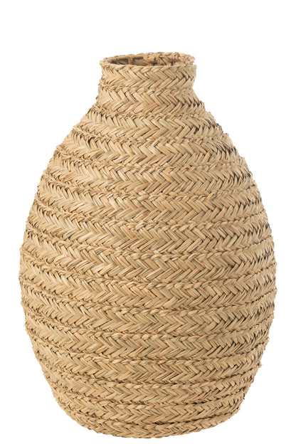 Vaas Gevlochten Zeegras Natuurlijk Groot