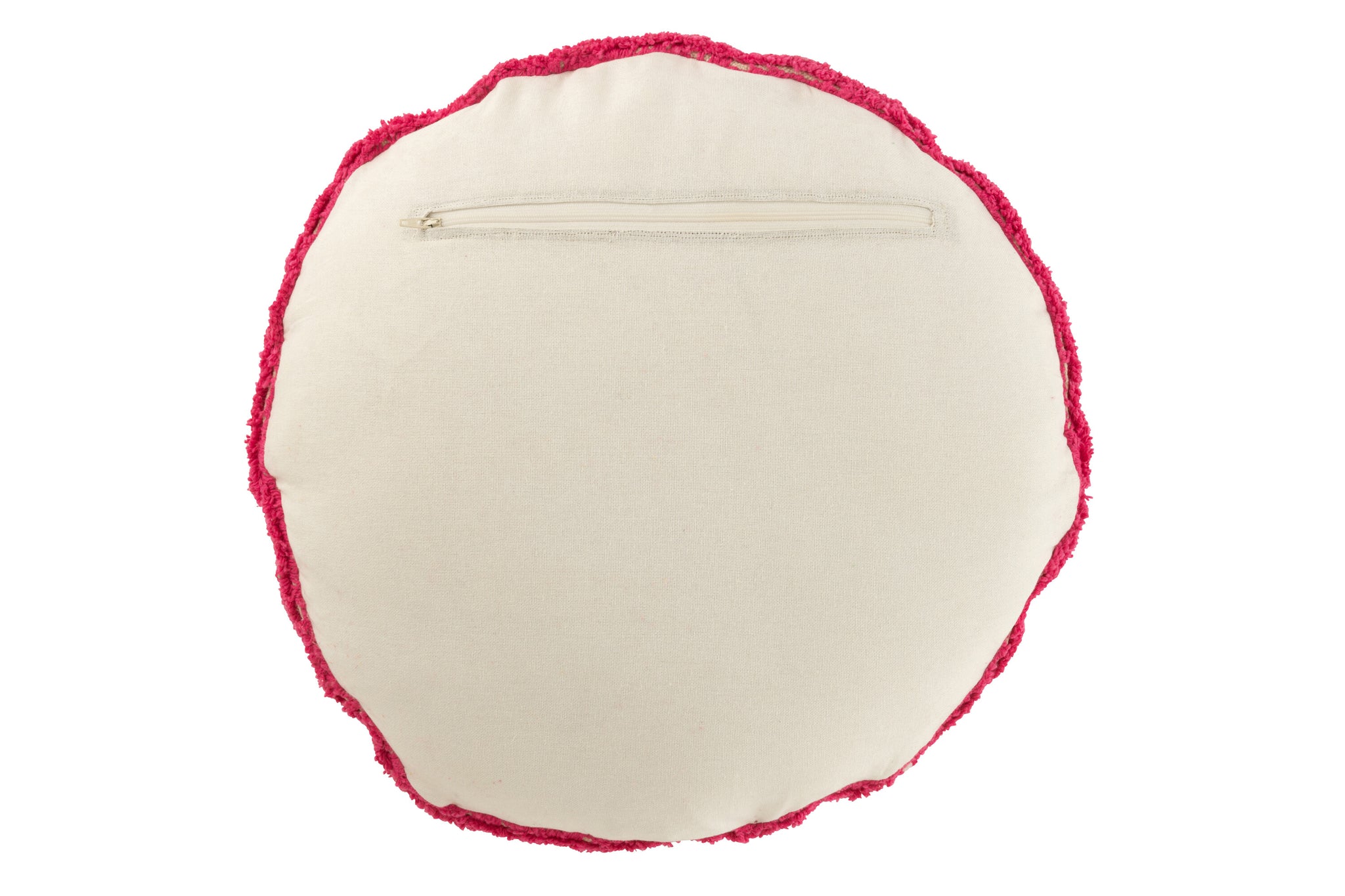 Kussen Smiley met knopen van katoen roze/wit