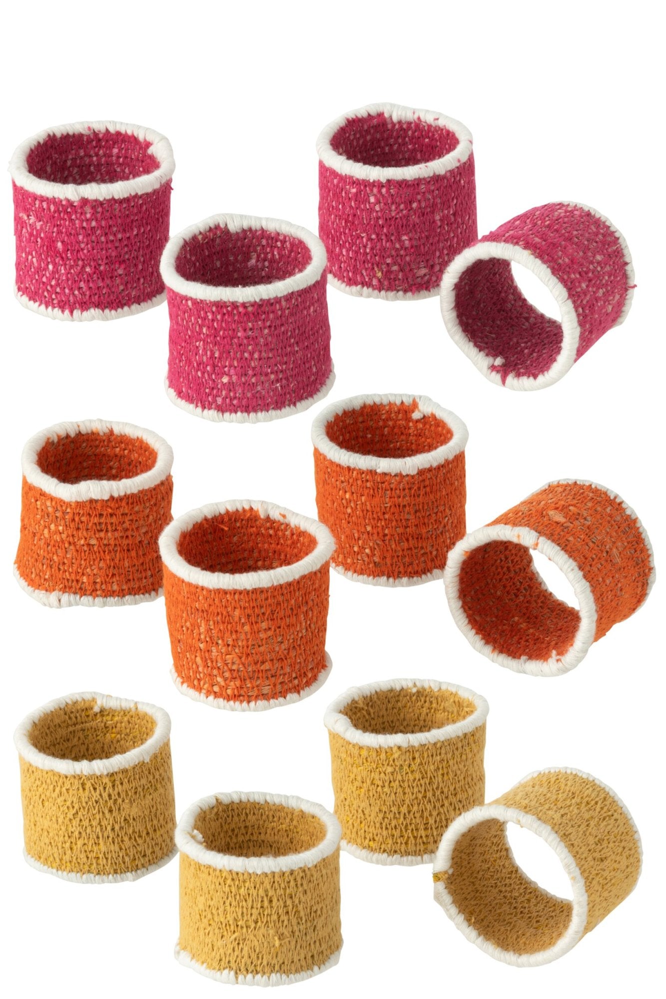 Servetring Zeegras Roze/Oranje/Geel Assortiment Van 3