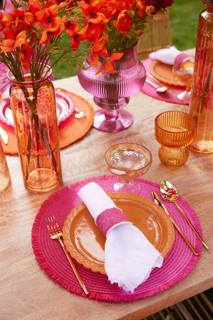Servetring Zeegras Roze/Oranje/Geel Assortiment Van 3