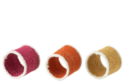 Servetring Zeegras Roze/Oranje/Geel Assortiment Van 3