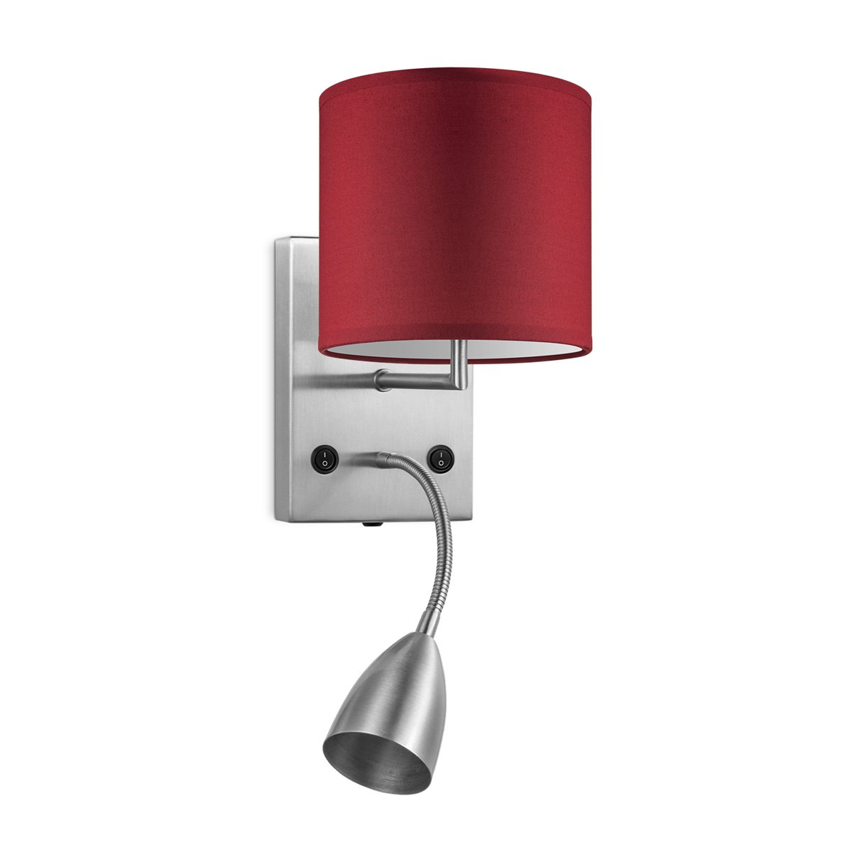 Wandlamp - Read, LED Leeslamp, E27, rood 16cm