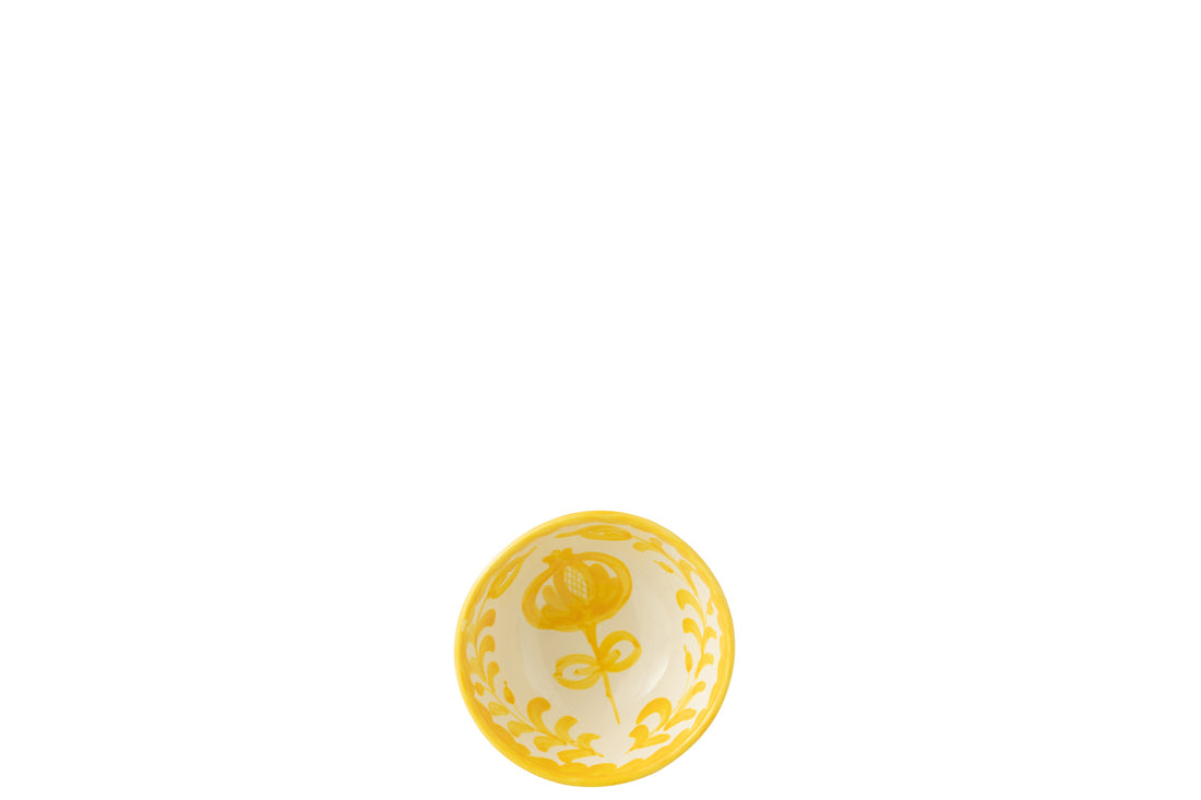 Kom Granada High Ceramic White/Yellow Small