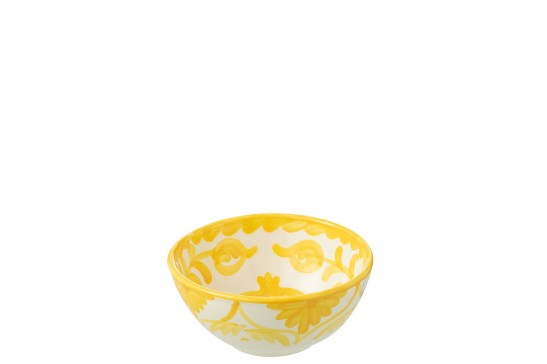 Kom Granada High Ceramic White/Yellow Small